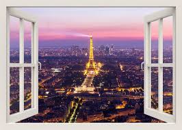 Eiffel Tower Wall Decal 3d Window Wall