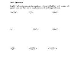 Solved Part 1 Exponents Simplify The