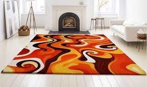 retro orange swirl rug y2k décor dorm
