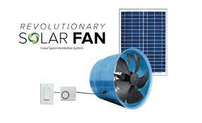 Solar Powered Crawl Space Fan Yellowblue