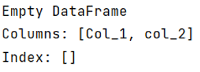 empty dataframe with only column names