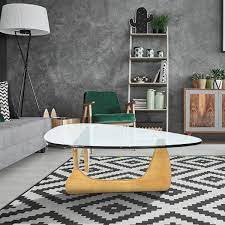 Natural Triangle Glass Coffee Table