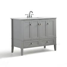 Amazing home depot bathroom vanity sink combo in popular 42 inch. Simpli Home Chelsea 42 In W X 21 5 In D X 34 7 In H Bath Vanity In Grey With Quartz Marble Vanity Top In White With White Basin Hhv029gr 42 The Home Depot