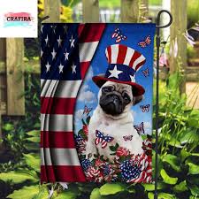 Pug Dog Happy Independence Day Flag Pug