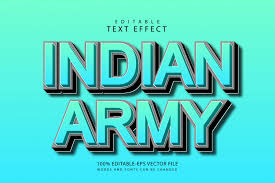 indian army editable text effect 3d