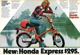1977 honda express motor scooter ad 100 mpg what a deal classic honda motorcycles honda european motorcycles