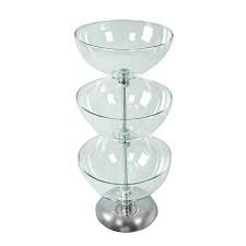 3 Tiered Countertop Clear Bowl Display