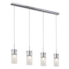 Eglo Diamond 4 Light Chrome Multi Light Pendant With Crystal Accents 90696a The Home Depot