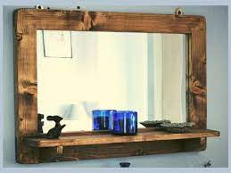 Large Mirror With Shelf In Natural