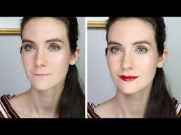 red lips tutorial for thin lips