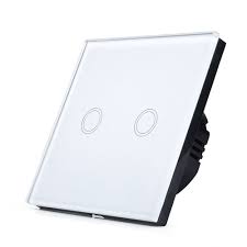 Luxury Digital Dimmer Switch Glass Panel Touch Led Light Switch 2 Gang 1 Way In White Colour