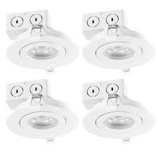 Globe Electric 4 In White Integrated Led Recessed Lighting Kit 4 Pack 91337