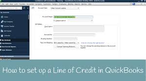 set up line of credit in quickbooks