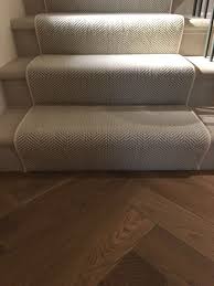 wool herringbone stair runner carpet in