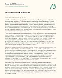 Importance of education in life. Music Education In Schools Phdessay Com