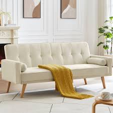 linen upholstered convertible sofa bed