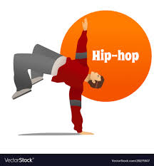 man dancing hip hop in cartoon style
