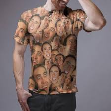 Nicolas Cage Pattern Shirt Nic Cage Funny Faces Tshirt