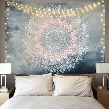 Mandala Tapestry Grey Pink Tapestry