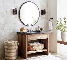 Pottery barn has mirrors in a variety of sizes and shapes, including round and square wall and tabletop models. Easton Single Vanity Potterybarn Poshbathroomaccessories Rustic Bathroom Vanities Bathroom Interior Bathroom Mirror