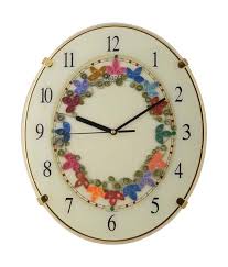 ajanta designer ivory wall clock oval