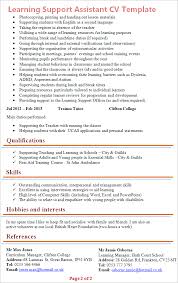 Grabbing Your Chance with an Excellent Assistant Teacher Resume Cv Support Worker