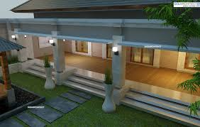 Model teras rumah kayu dengan kursi goyang. Desain Villa Bali 1 Lantai Model Teras Rumah Taman Kolam