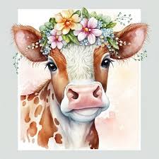 Happy Cow Face Smile Flower Crown
