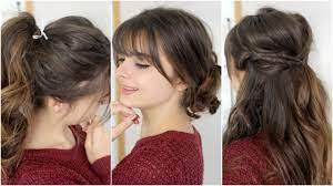 easy hairstyles with bangs tutorial