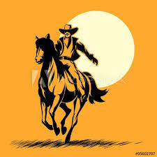 Wild west hero, cowboy silhouette riding horse at sunset in 2021 | Horse silhouette, Cowboy horse art, Desert drawing