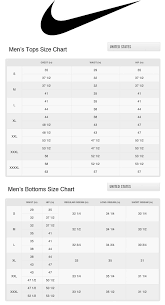 Nike Mens Size Chart Nike Tennis