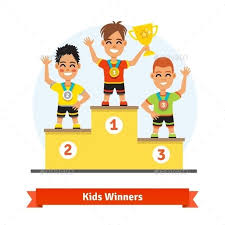Gagnant sur le podium — photographie digitalgenetics. Kids Sport Winners Standing On Podium Kids Sports Kids Sports