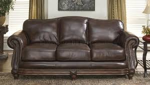 dark brown leather traditional living