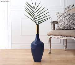 slender deidra teal blue br vase