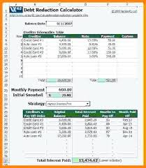Credit Card Debt Calculator Excel Payoff Spreadsheet Snowball