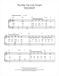 Piano sheet is arranged for piano and available in easy and advanced versions. The Way You Look Tonight Beginner Piano Print Sheet Music Now