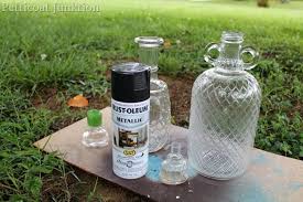 Spray Paint Glass Bottles And Decanters