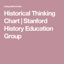 Historical Thinking Chart Stanford History Education Group