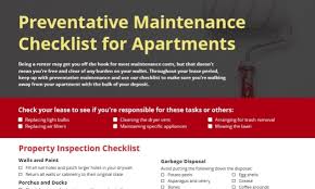 Preventative Maintenance Checklist For