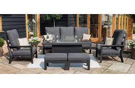 3 seat sofa set with fire pit table