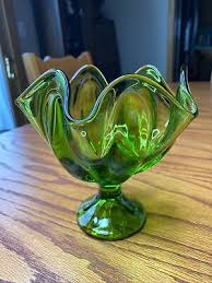 Vintage Mid Century Green Viking Glass