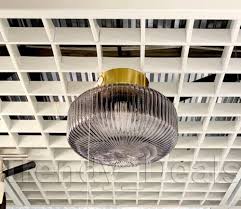 Ikea Solklint Ceiling Lamp Brass Gray