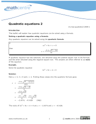 quadratic equations 2