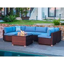 cosiest 7 piece propane fire pit table