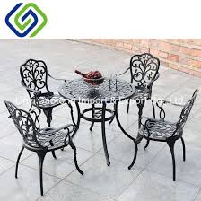 4 seater cast aluminum patio table