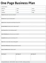 2 Page Business Plan Template New E