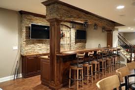 Rustic Style Basement Bar Rustic