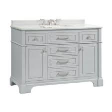 H bath vanity in gray with ceramic vanity top in white with white basin 48 Inch Vanities Single Sink Gray Bathroom Vanities With Tops Bathroom Vanities The Home Depot