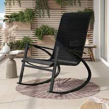 Black Metal Outdoor Rocking Chair