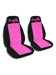 Hot Pink And Black Smiley Car Seat Covers